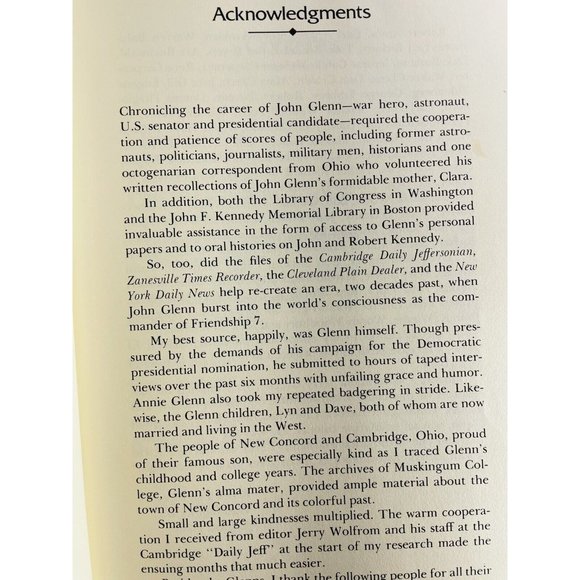 Glenn: The Astronaut Who Would Be President by Frank Van Riper Vintage 1st Book - Picture 8 of 10